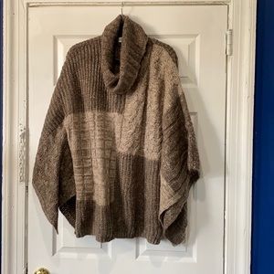Tan Cowl Neck Poncho